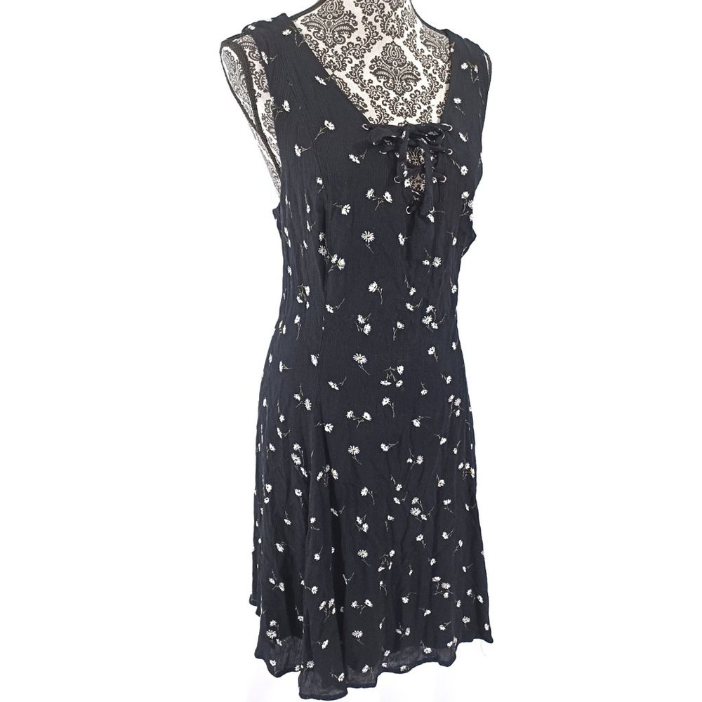 TORRID Sleeveless Lace Up Neck Floral Print Stretch Fit & Flare Dress 2 2X - Picture 3 of 5